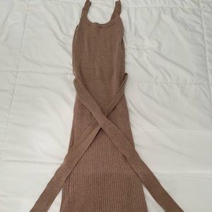 Brown sweater dress